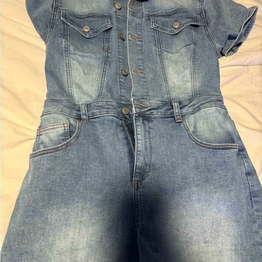 Altar'd State Light Blue Denim Jumpsuit